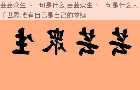 芸芸众生下一句是什么,芸芸众生下一句是什么大千世界,唯有自己是自己的救赎