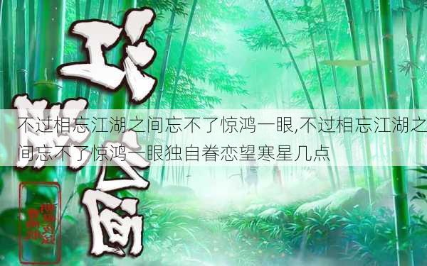 不过相忘江湖之间忘不了惊鸿一眼,不过相忘江湖之间忘不了惊鸿一眼独自眷恋望寒星几点