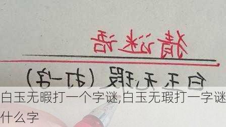 白玉无暇打一个字谜,白玉无瑕打一字谜什么字