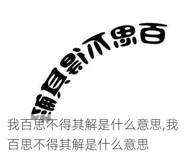 我百思不得其解是什么意思,我百思不得其解是什么意思