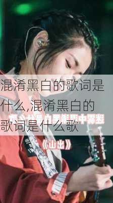 混淆黑白的歌词是什么,混淆黑白的歌词是什么歌