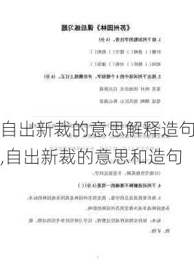 自出新裁的意思解释造句,自出新裁的意思和造句