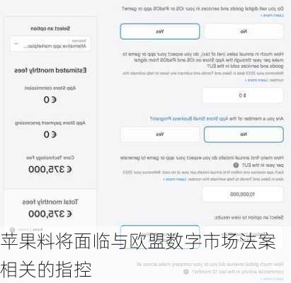 苹果料将面临与欧盟数字市场法案相关的指控