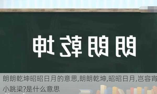 朗朗乾坤昭昭日月的意思,朗朗乾坤,昭昭日月,岂容宵小跳梁?是什么意思