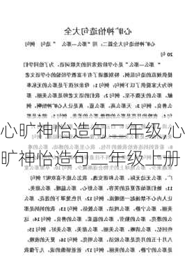 心旷神怡造句二年级,心旷神怡造句二年级上册