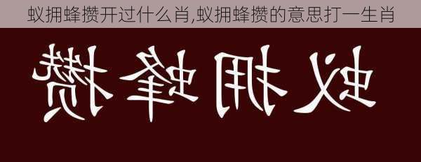 蚁拥蜂攒开过什么肖,蚁拥蜂攒的意思打一生肖