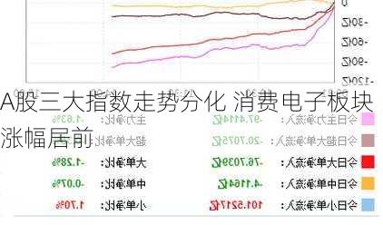 A股三大指数走势分化 消费电子板块涨幅居前