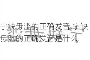 宁缺毋滥的正确发音,宁缺毋滥的正确发音是什么