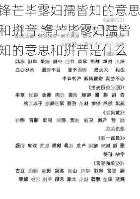 锋芒毕露妇孺皆知的意思和拼音,锋芒毕露妇孺皆知的意思和拼音是什么