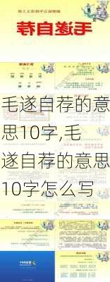 毛遂自荐的意思10字,毛遂自荐的意思10字怎么写