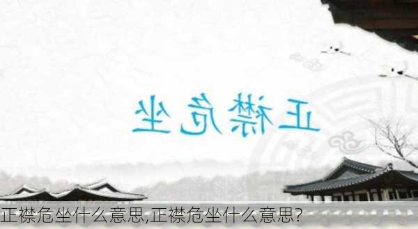 正襟危坐什么意思,正襟危坐什么意思?