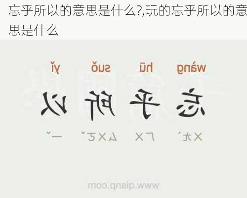 忘乎所以的意思是什么?,玩的忘乎所以的意思是什么