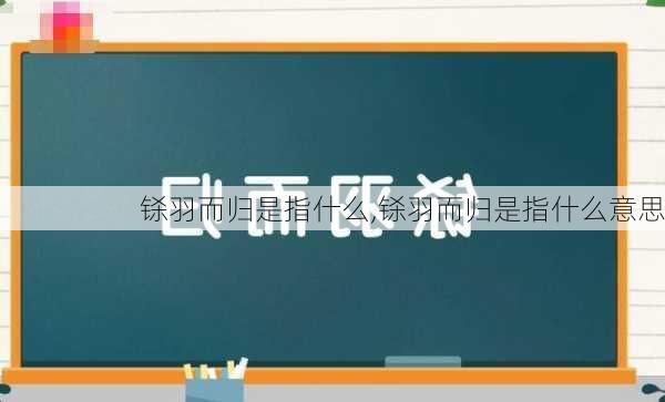 铩羽而归是指什么,铩羽而归是指什么意思