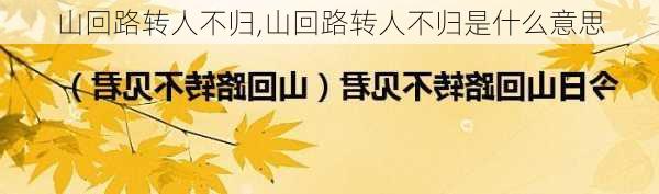 山回路转人不归,山回路转人不归是什么意思