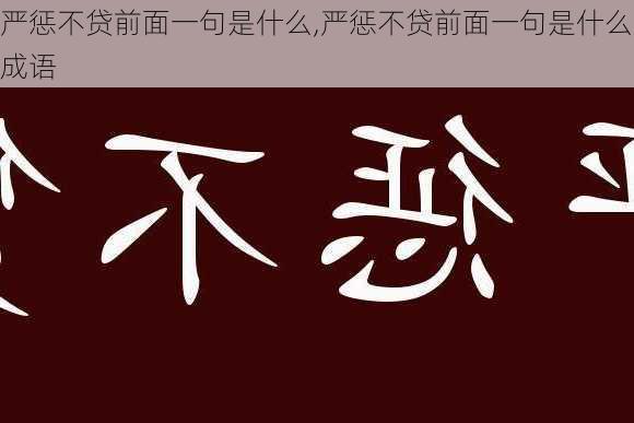 严惩不贷前面一句是什么,严惩不贷前面一句是什么成语