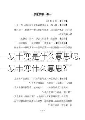 一暴十寒是什么意思呢,一暴十寒什么意思?