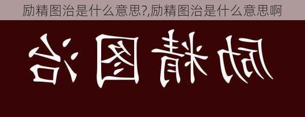 励精图治是什么意思?,励精图治是什么意思啊