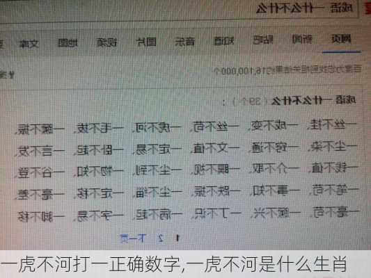 一虎不河打一正确数字,一虎不河是什么生肖