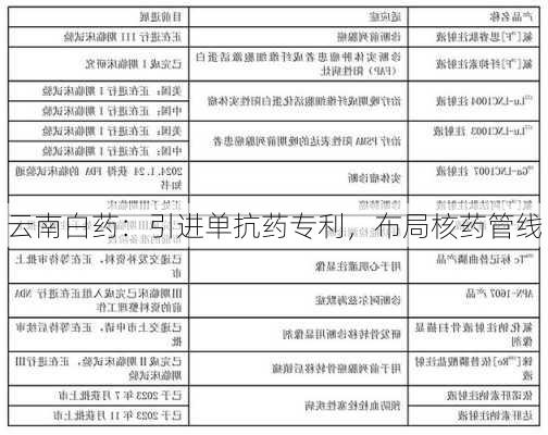 云南白药：引进单抗药专利，布局核药管线