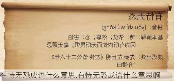 有恃无恐成语什么意思,有恃无恐成语什么意思啊