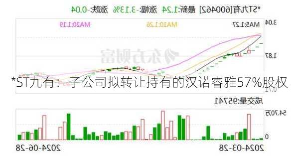 *ST九有：子公司拟转让持有的汉诺睿雅57%股权