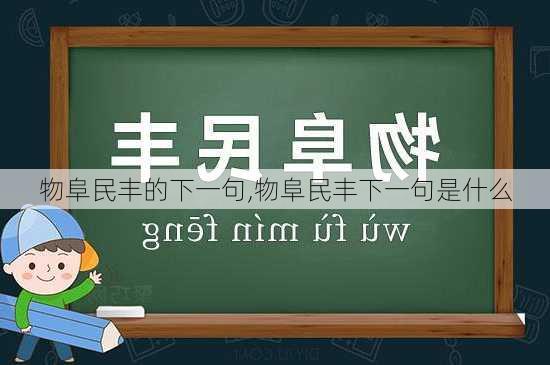 物阜民丰的下一句,物阜民丰下一句是什么