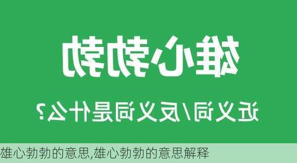 雄心勃勃的意思,雄心勃勃的意思解释