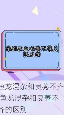 鱼龙混杂和良莠不齐,鱼龙混杂和良莠不齐的区别