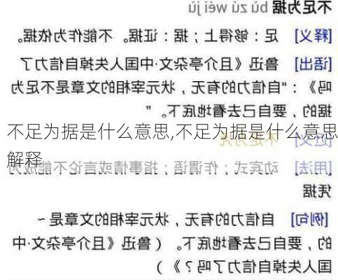 不足为据是什么意思,不足为据是什么意思解释