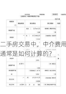 二手房交易中，中介费用通常是如何计算的？