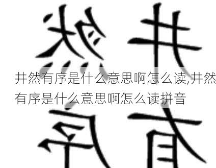 井然有序是什么意思啊怎么读,井然有序是什么意思啊怎么读拼音