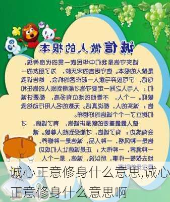 诚心正意修身什么意思,诚心正意修身什么意思啊