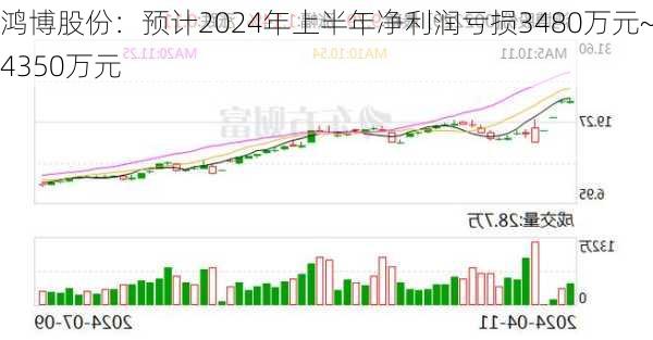 鸿博股份：预计2024年上半年净利润亏损3480万元~4350万元