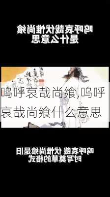 呜呼哀哉尚飨,呜呼哀哉尚飨什么意思