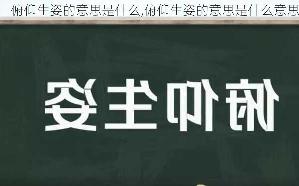 俯仰生姿的意思是什么,俯仰生姿的意思是什么意思