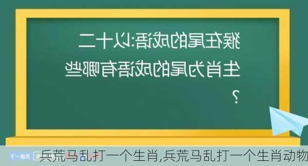 兵荒马乱打一个生肖,兵荒马乱打一个生肖动物