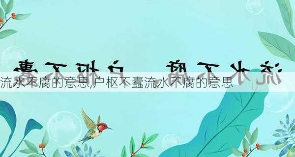 流水不腐的意思,户枢不蠹流水不腐的意思