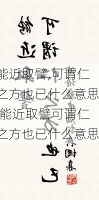 能近取譬,可谓仁之方也已什么意思,能近取譬可谓仁之方也已什么意思