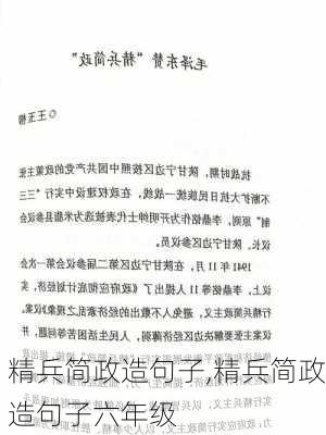 精兵简政造句子,精兵简政造句子六年级