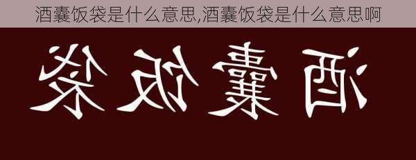 酒囊饭袋是什么意思,酒囊饭袋是什么意思啊