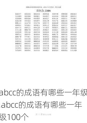 abcc的成语有哪些一年级,abcc的成语有哪些一年级100个