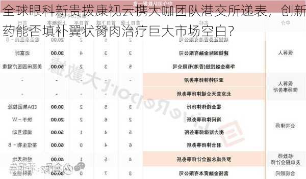 全球眼科新贵拨康视云携大咖团队港交所递表，创新药能否填补翼状胬肉治疗巨大市场空白？