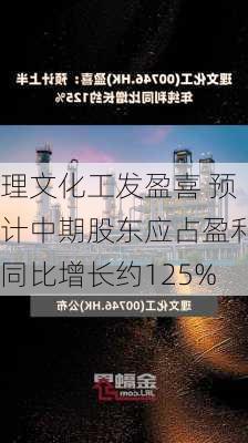 理文化工发盈喜 预计中期股东应占盈利同比增长约125%