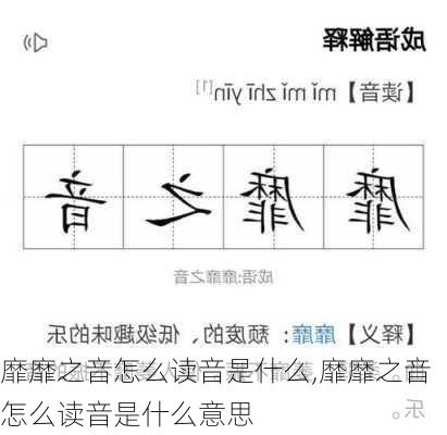 靡靡之音怎么读音是什么,靡靡之音怎么读音是什么意思