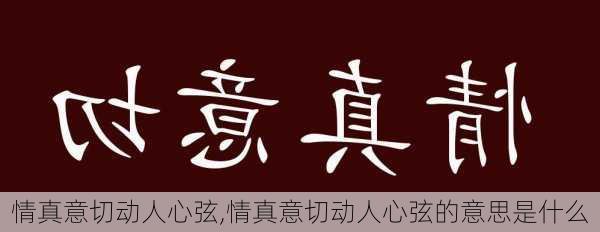 情真意切动人心弦,情真意切动人心弦的意思是什么