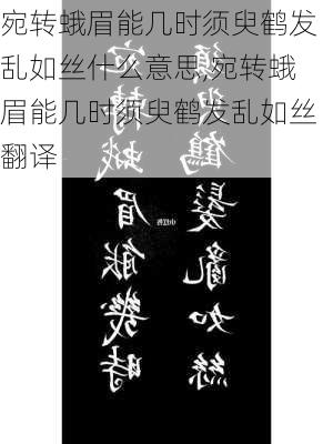 宛转蛾眉能几时须臾鹤发乱如丝什么意思,宛转蛾眉能几时须臾鹤发乱如丝翻译