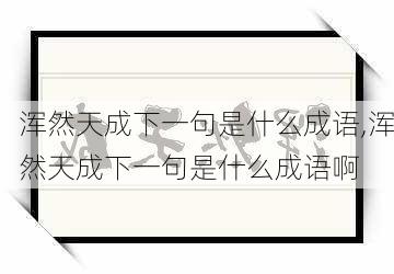 浑然天成下一句是什么成语,浑然天成下一句是什么成语啊