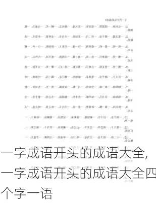 一字成语开头的成语大全,一字成语开头的成语大全四个字一语