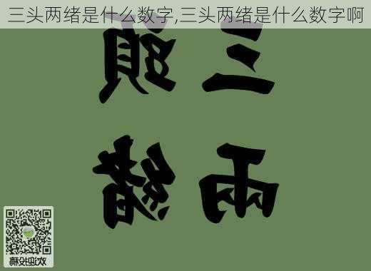 三头两绪是什么数字,三头两绪是什么数字啊