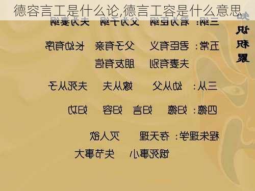 德容言工是什么论,德言工容是什么意思